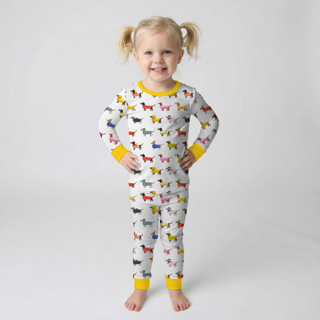 Dachshund Fashion Winnier Two Piece Long Sleeve Pajama Set