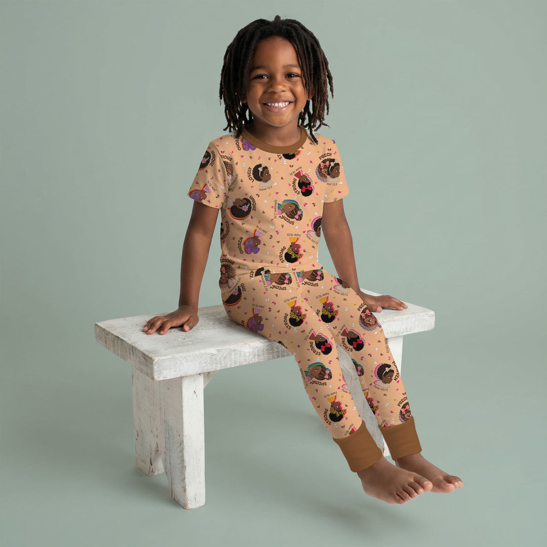 Zweiteiliges, kurzärmliges Pyjama-Set mit Marienkäfern