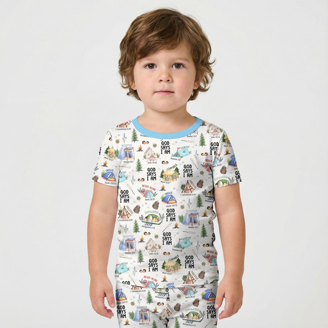 God Says I Am – Adventure Affirmations Short Sleeve Shorts Pajama Set