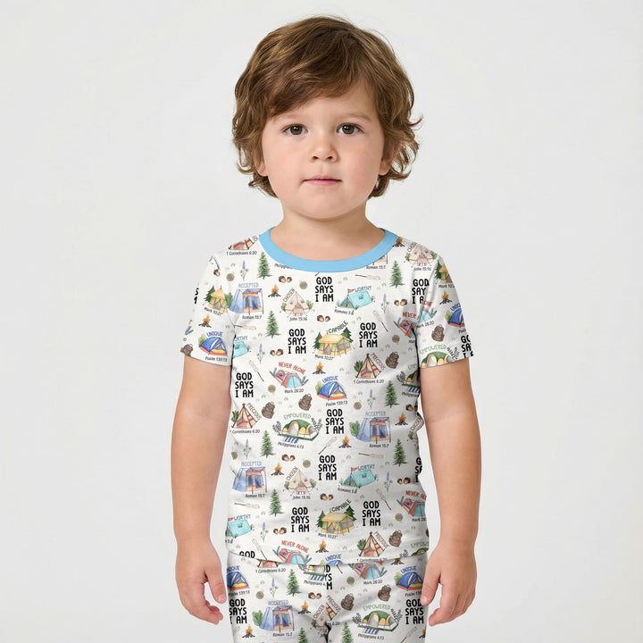 God Says I Am – Adventure Affirmations Short Sleeve Shorts Pajama Set