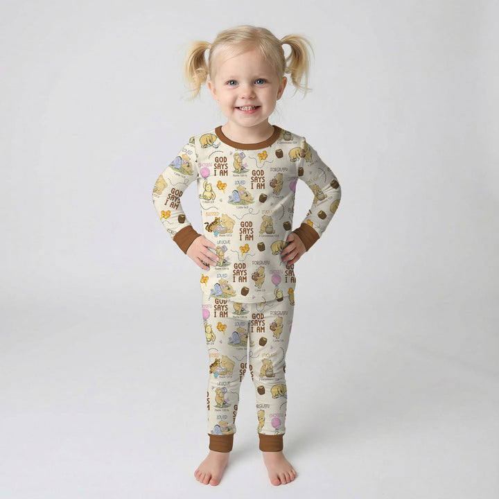 Zweiteiliges Langarm-Pyjama-Set mit Sommerfrüchten