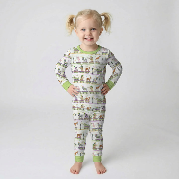 Zweiteiliges Langarm-Pyjama-Set mit Sommerfrüchten