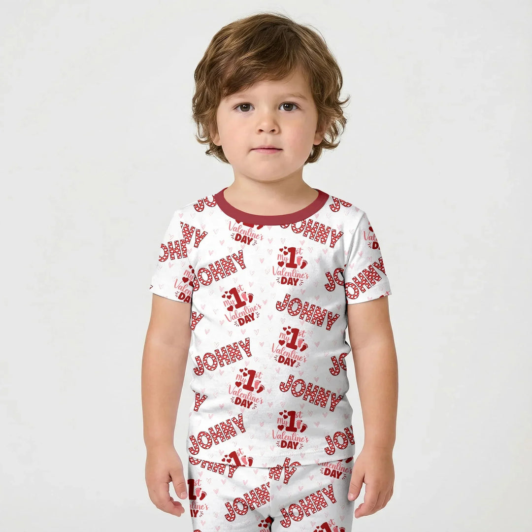 Zweiteiliges Pyjama-Set mit kurzen Ärmeln und Shorts im Sommer-Design