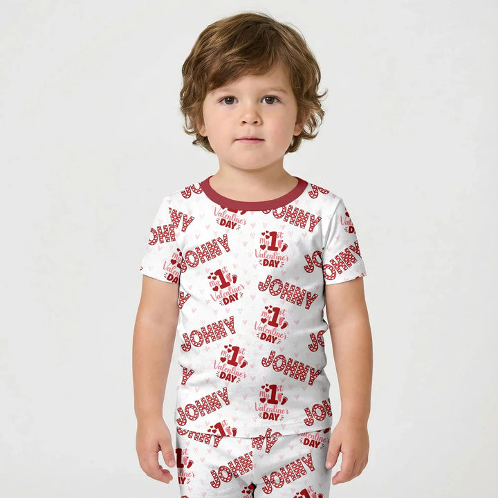 Zweiteiliges Pyjama-Set mit kurzen Ärmeln und Shorts im Sommer-Design