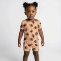 Empowered African Girl Bamboo Two Piece Short Sleeve Shorts Pajama Set