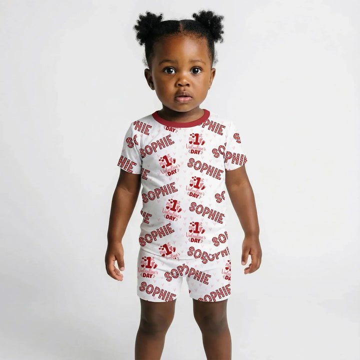 Zweiteiliges Pyjama-Set mit kurzen Ärmeln und Shorts im Sommer-Design