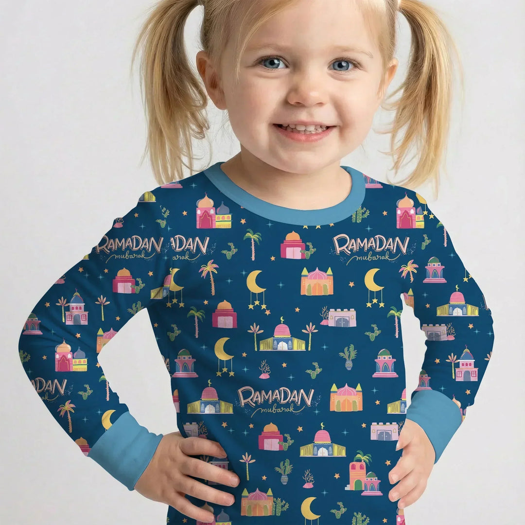 Ramadan Kareem Family Matching Two Piece Long Sleeve Pajama Set