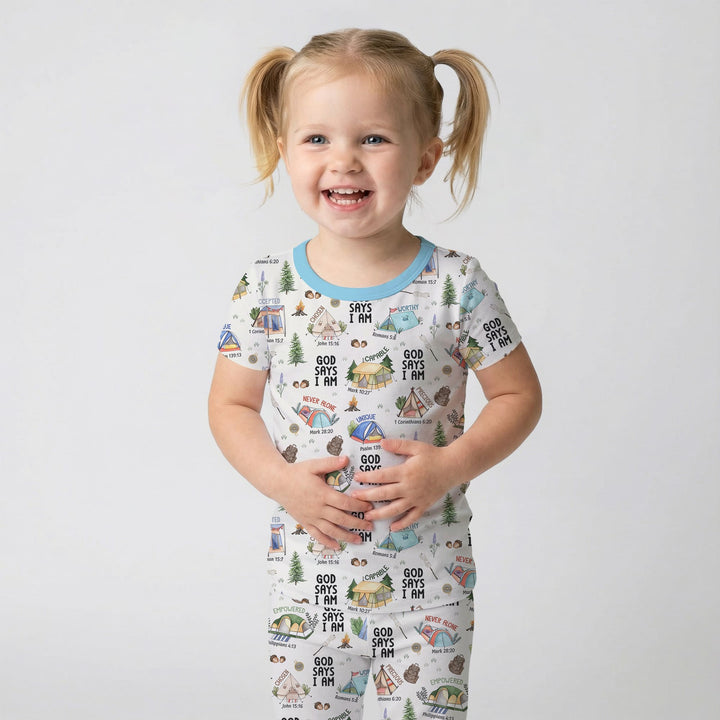 God Says I Am – Adventure Affirmations Two Piece Short Sleeve Pajama Set