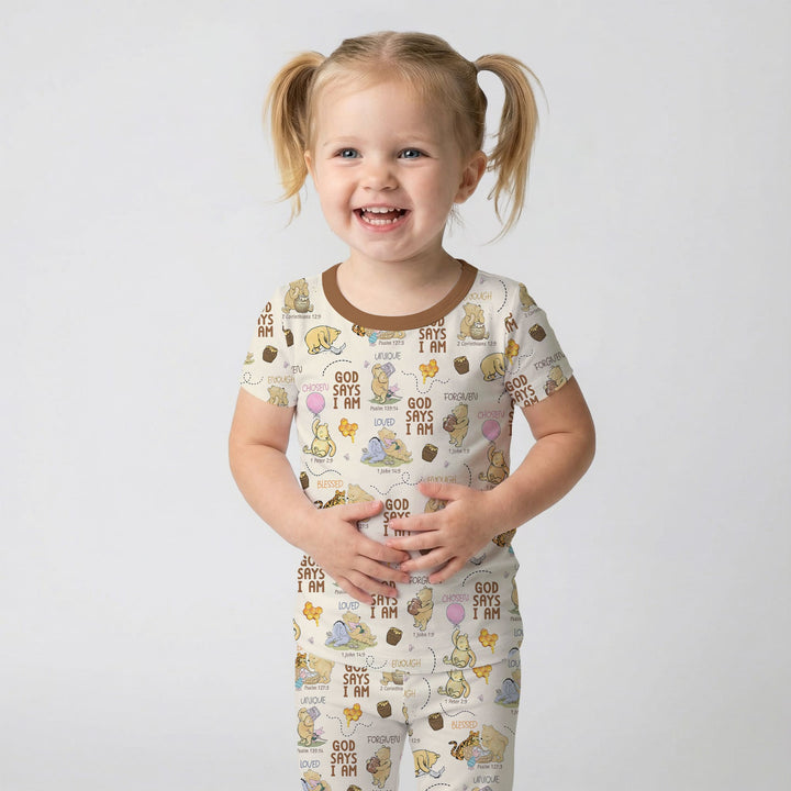 Zweiteiliges, kurzärmliges Pyjama-Set mit Marienkäfern