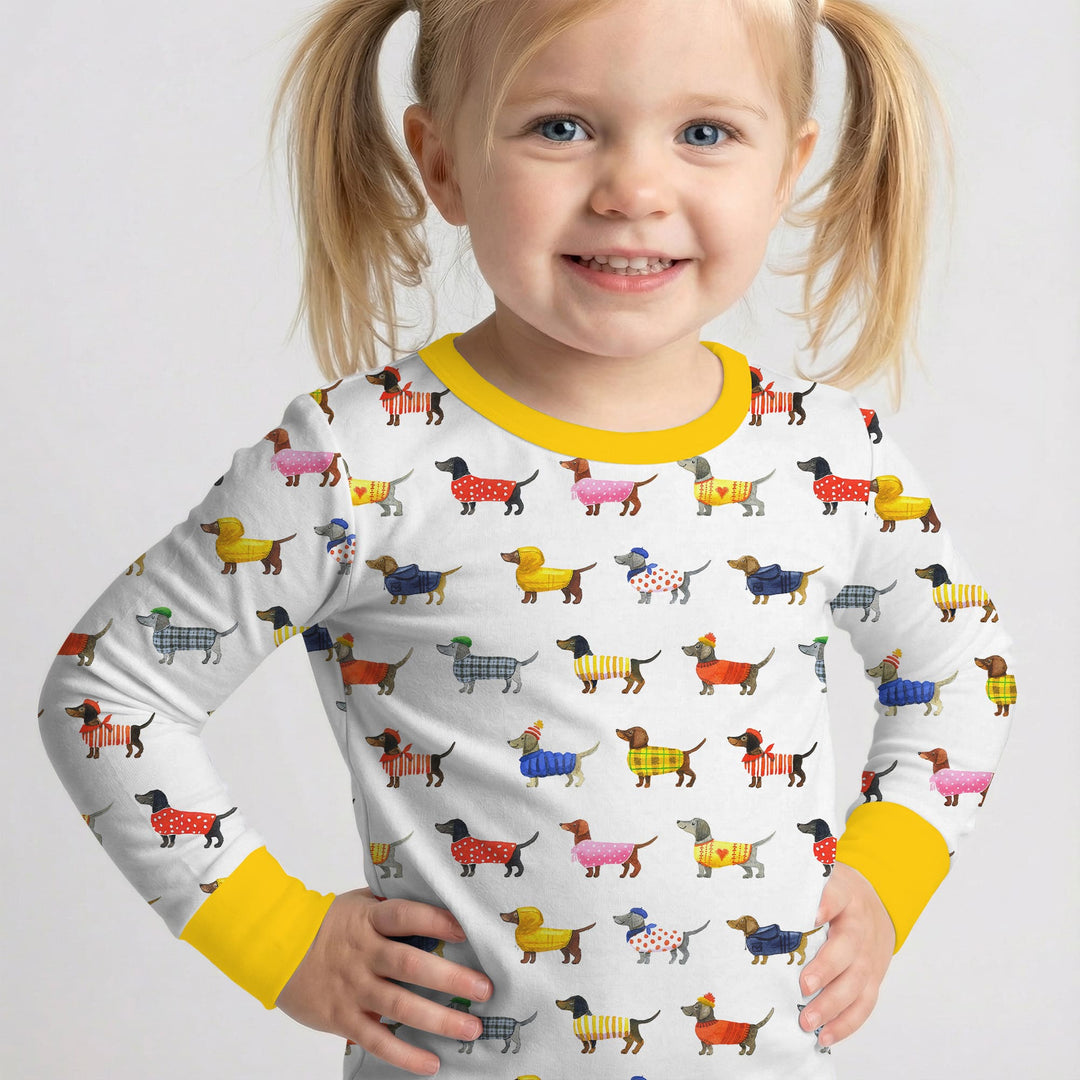 Dachshund Fashion Winnier Two Piece Long Sleeve Pajama Set
