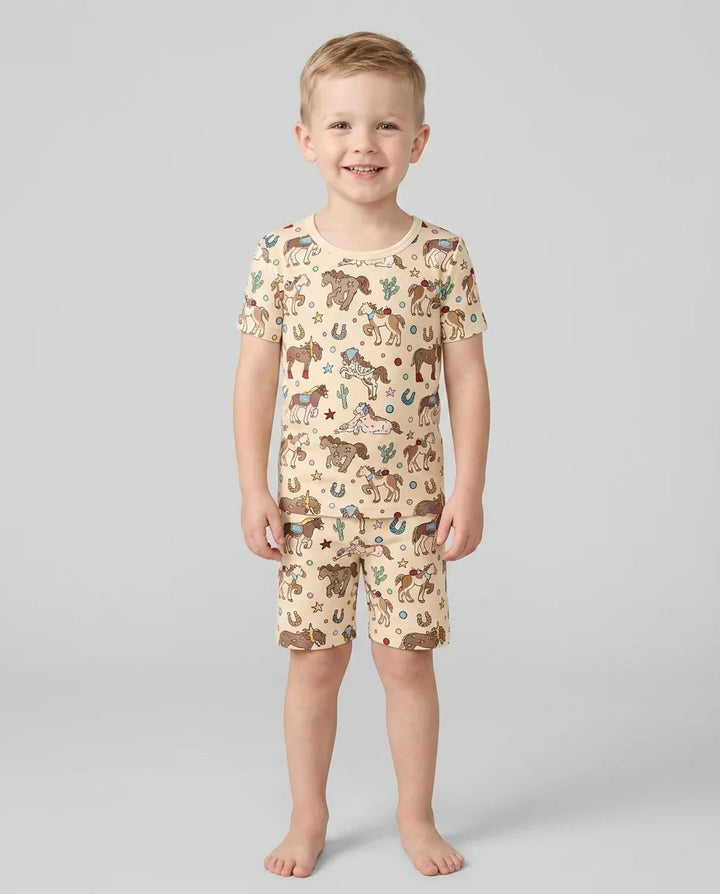 Lil' Buckaroo Bamboo Two Piece Short Sleeve Shorts Pajama Set