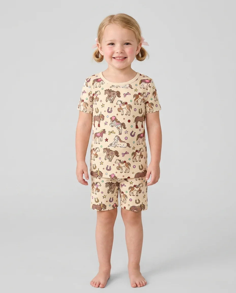 Lil' Buckaroo Bamboo Two Piece Short Sleeve Shorts Pajama Set
