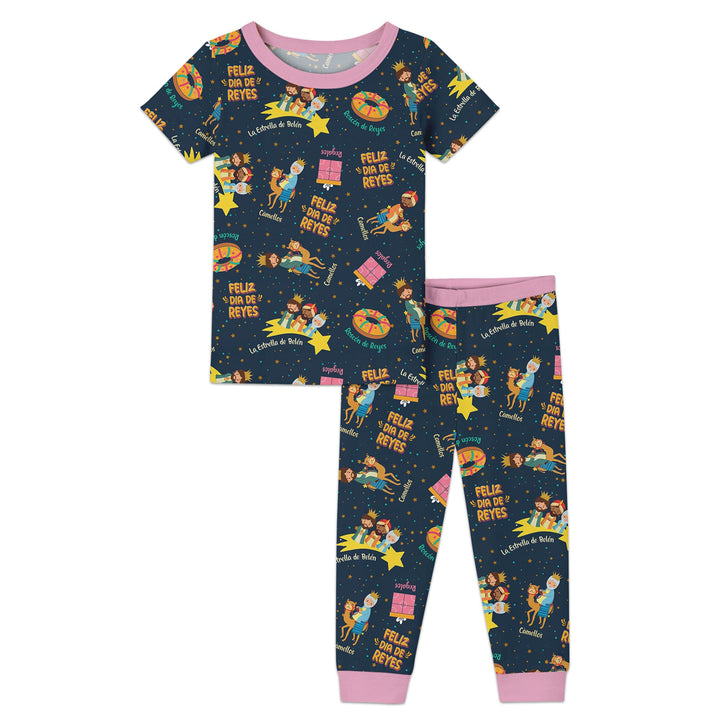 Feliz Dia de Reyes Two Piece Short Sleeve Pajama Set