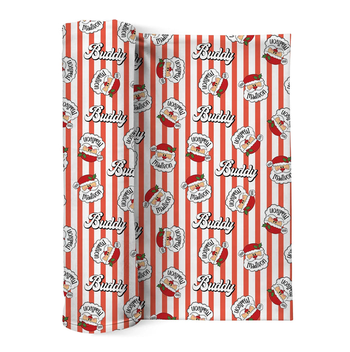 Christmas Santa Claus Custom Name Buddy Swaddle Blanket