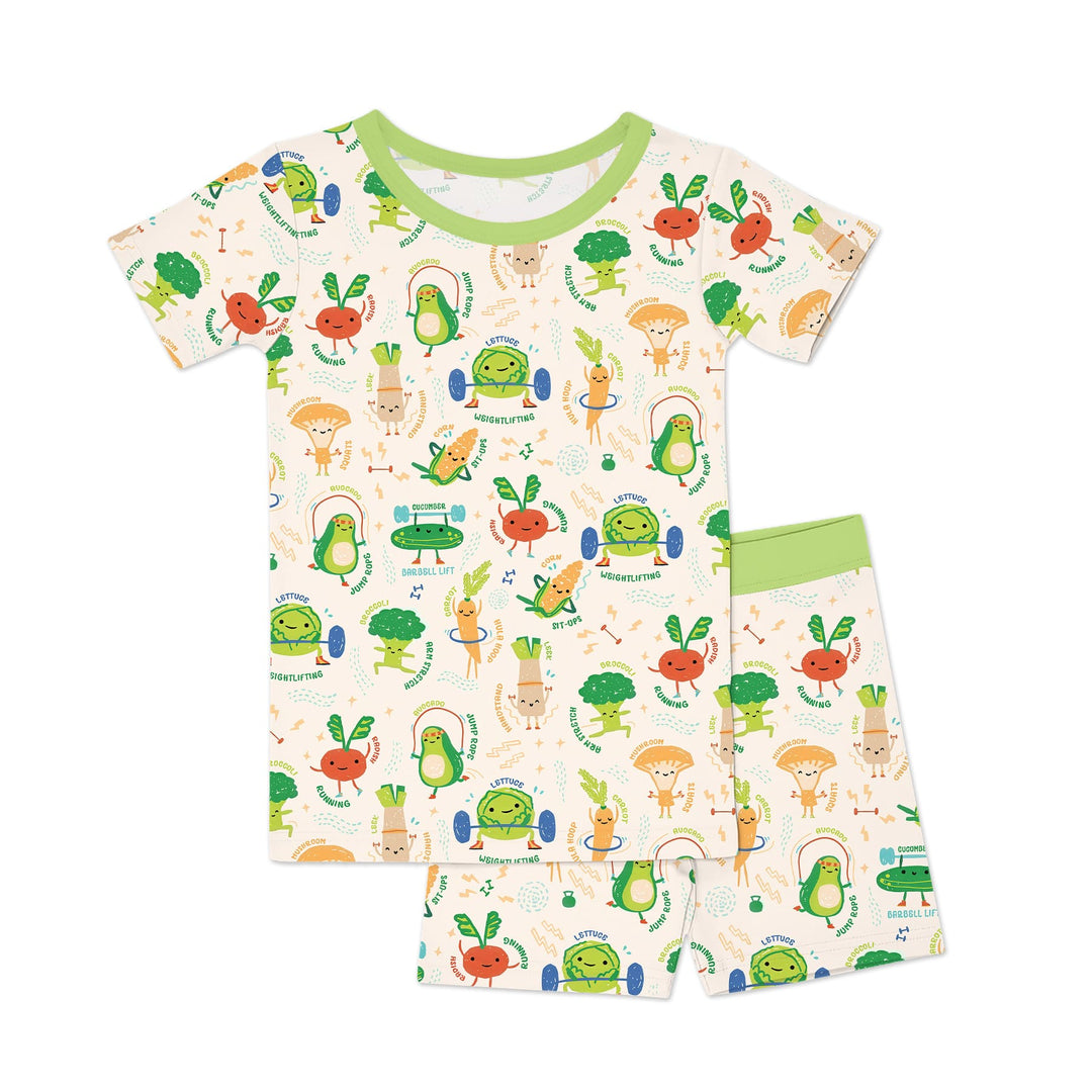 Template Zweiteiliges Pyjama-Set mit kurzen Ärmeln und Shorts