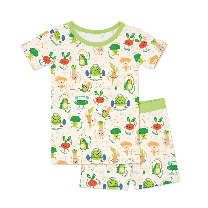 Template Zweiteiliges Pyjama-Set mit kurzen Ärmeln und Shorts