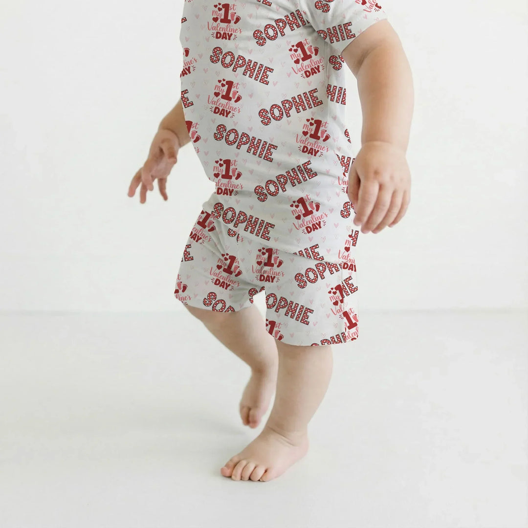 Zweiteiliges Pyjama-Set mit kurzen Ärmeln und Shorts im Sommer-Design