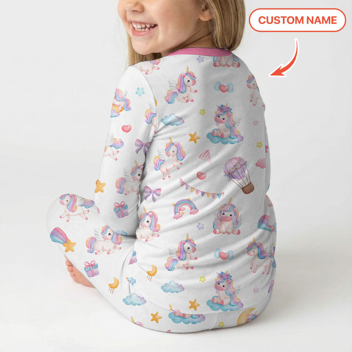 Zweiteiliges Langarm-Pyjama-Set mit Sommerfrüchten