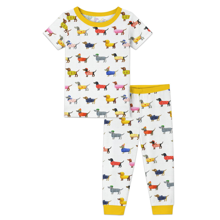 Dachshund Fashion Winnier Two Piece Short Sleeve Pajama Set