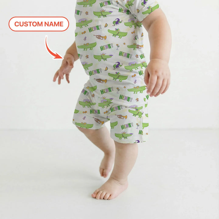 Zweiteiliges Pyjama-Set mit kurzen Ärmeln und Shorts im Sommer-Design