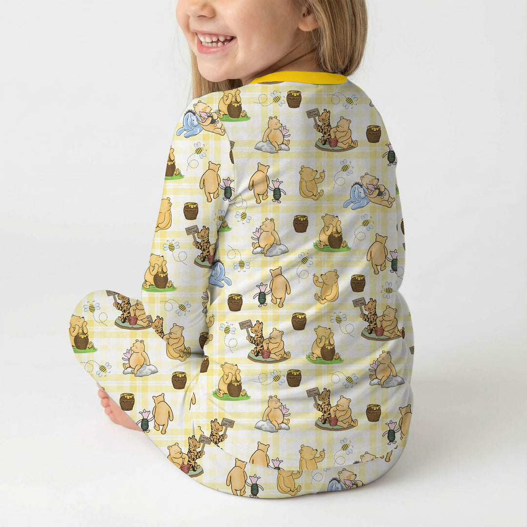 Bear & Friends Yellow Plaid Two Piece Long Sleeve Pajama Set