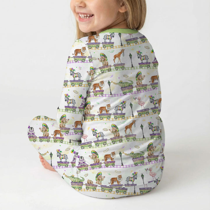 Mardi Gras Jungle Krewe Two Piece Long Sleeve Pajama Set