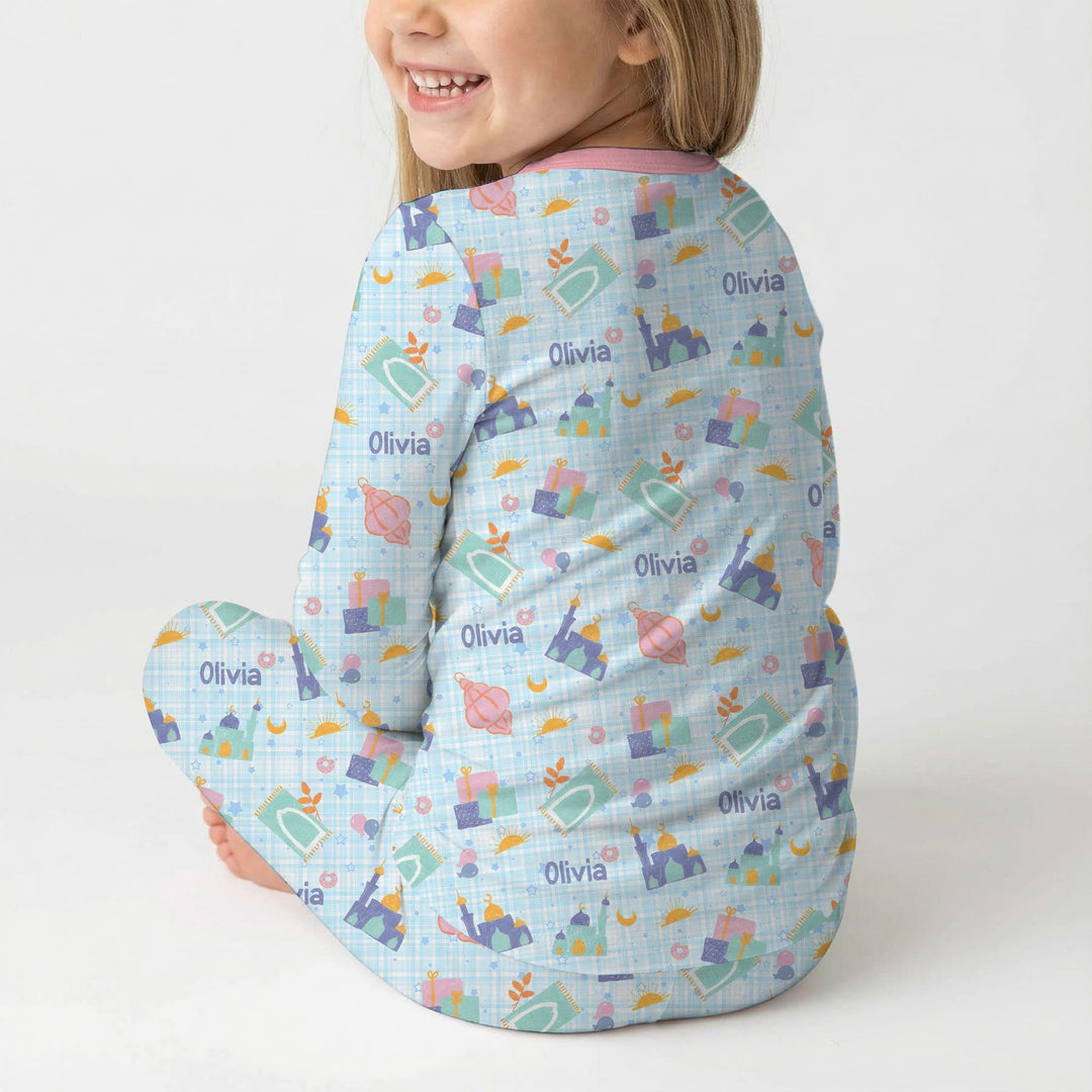 Zweiteiliges Langarm-Pyjama-Set mit Sommerfrüchten