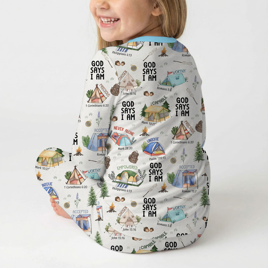 God Says I Am – Adventure Affirmations Two Piece Long Sleeve Pajama Set