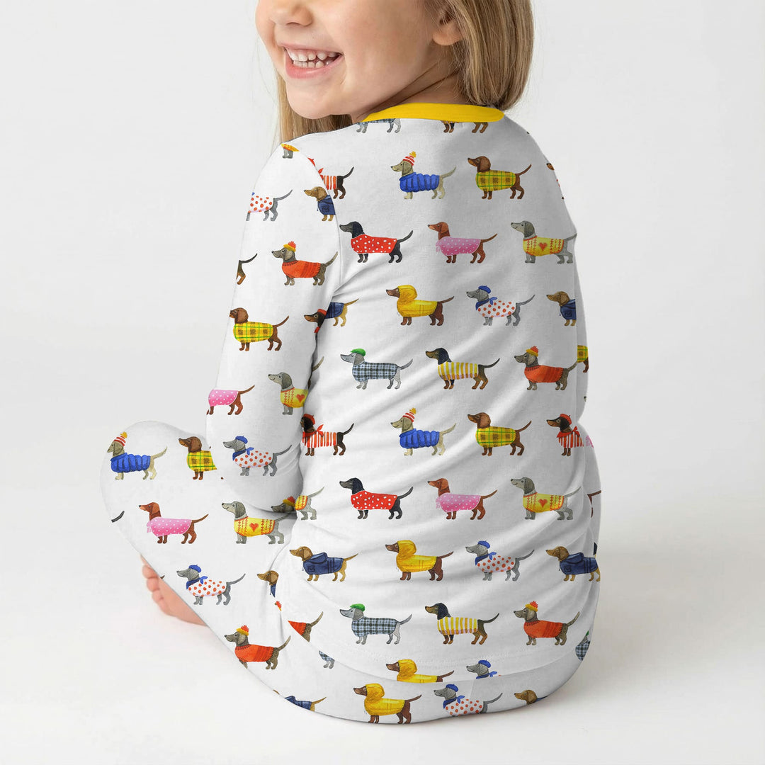 Dachshund Fashion Winnier Two Piece Long Sleeve Pajama Set