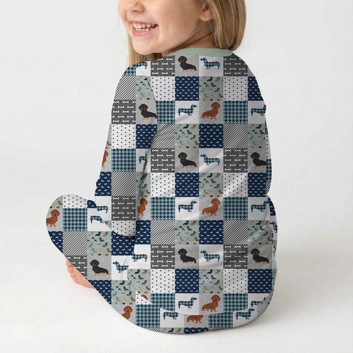Playful Dachshund Delight Two Piece Long Sleeve Pajama Set