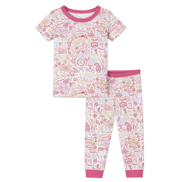 Doodle Passover Matching Family Two Piece Short Sleeve Pajama Set