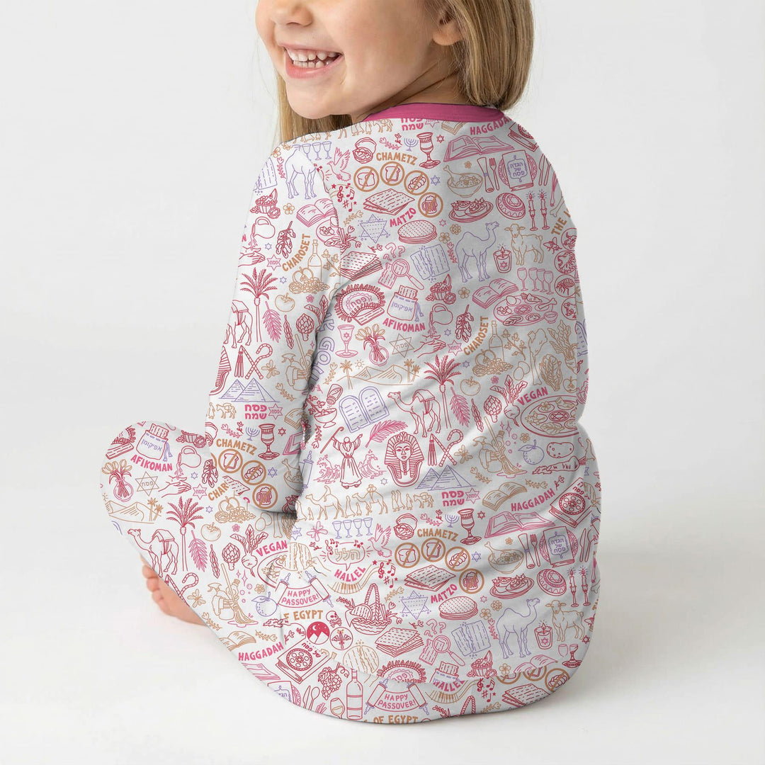 Zweiteiliges Langarm-Pyjama-Set mit Sommerfrüchten