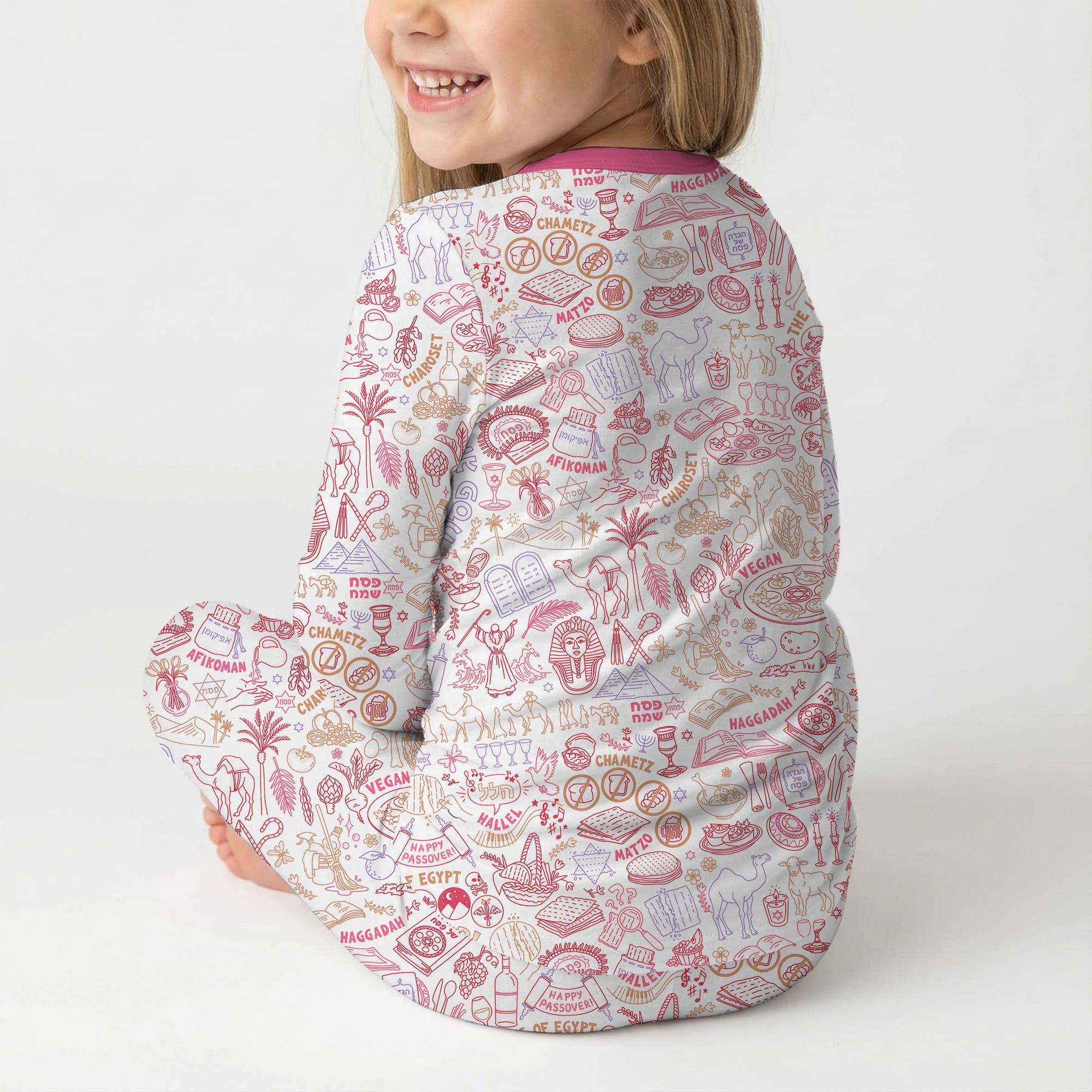 Zweiteiliges Langarm-Pyjama-Set mit Sommerfrüchten