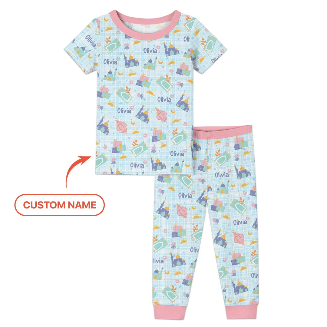 Ramadan and Eid Two Piece Short Sleeve Pajama Set
