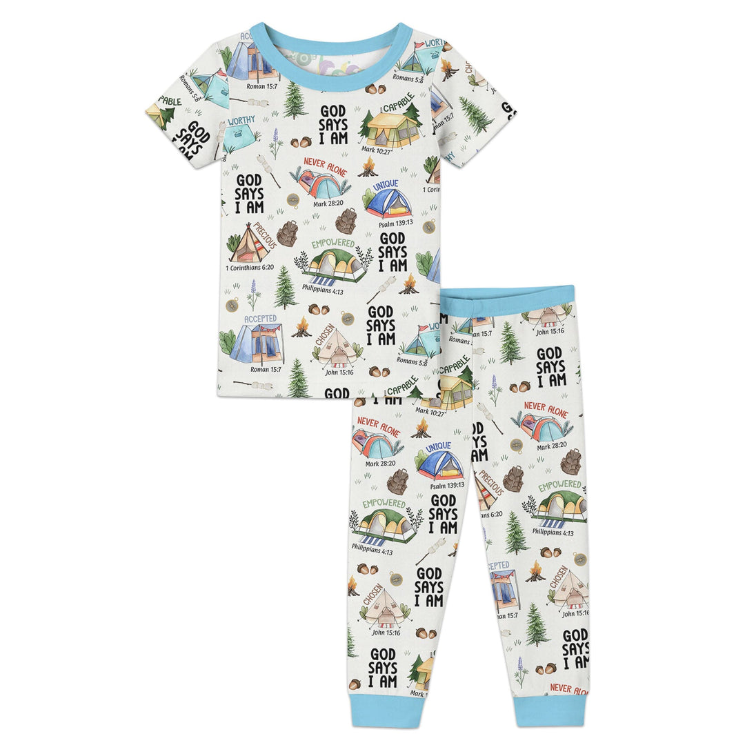God Says I Am – Adventure Affirmations Two Piece Short Sleeve Pajama Set