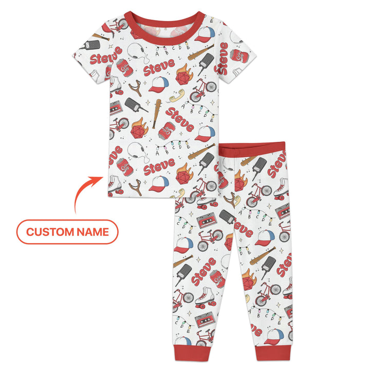 Custom Name Kids Adventure Two Piece Short Sleeve Pajama Set