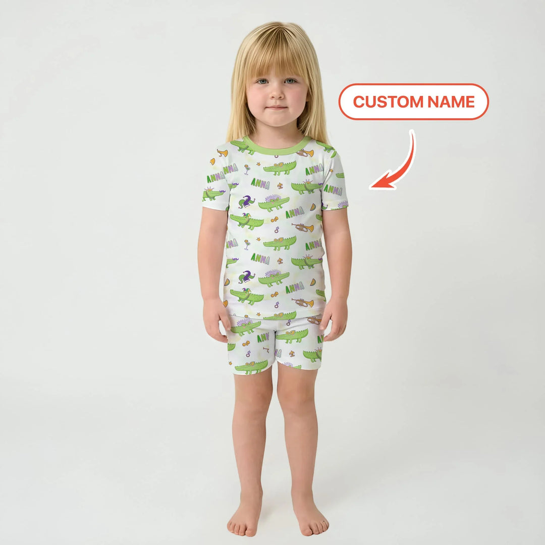 Zweiteiliges Pyjama-Set mit kurzen Ärmeln und Shorts im Sommer-Design