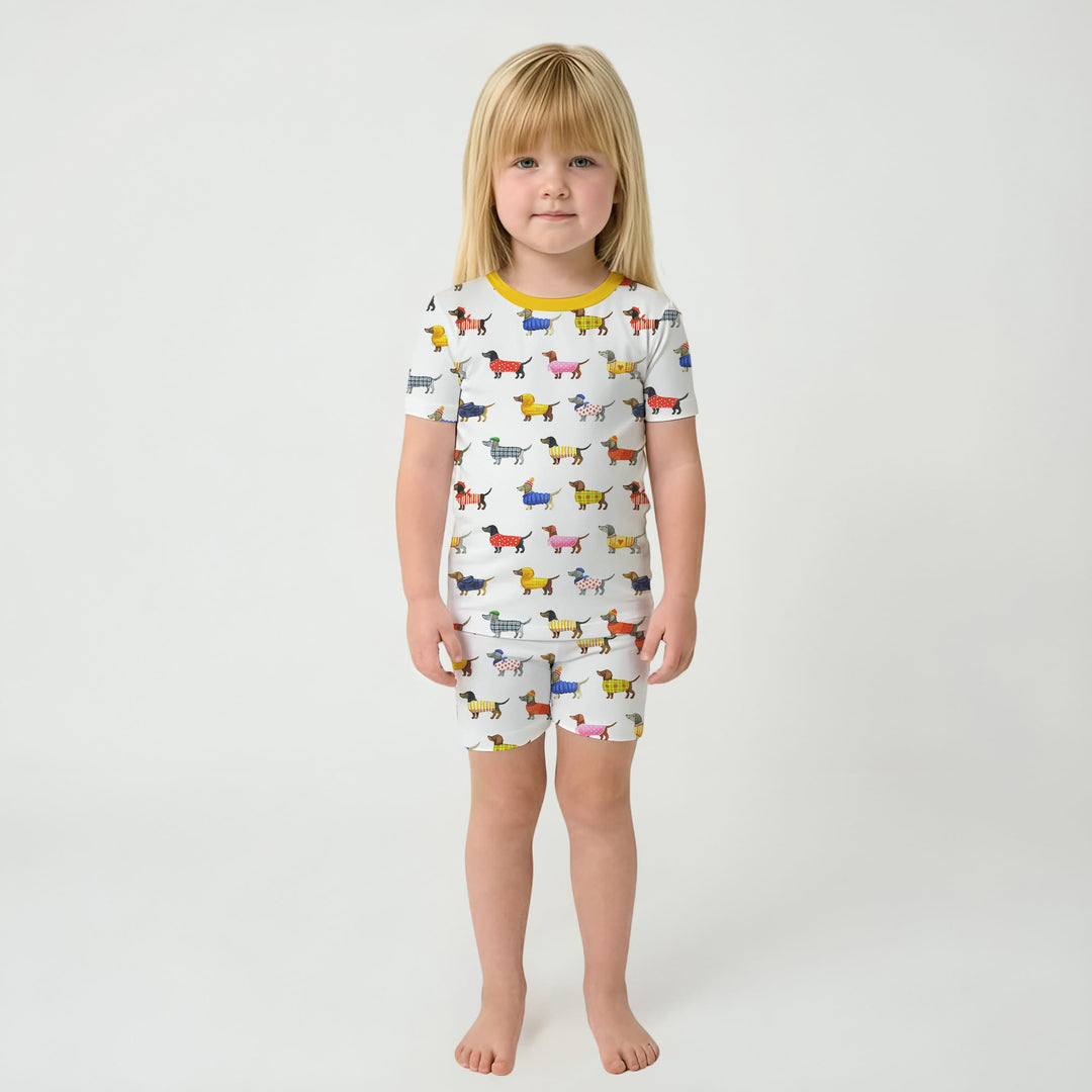 Dachshund Fashion Winnier Short Sleeve Shorts Pajama Set