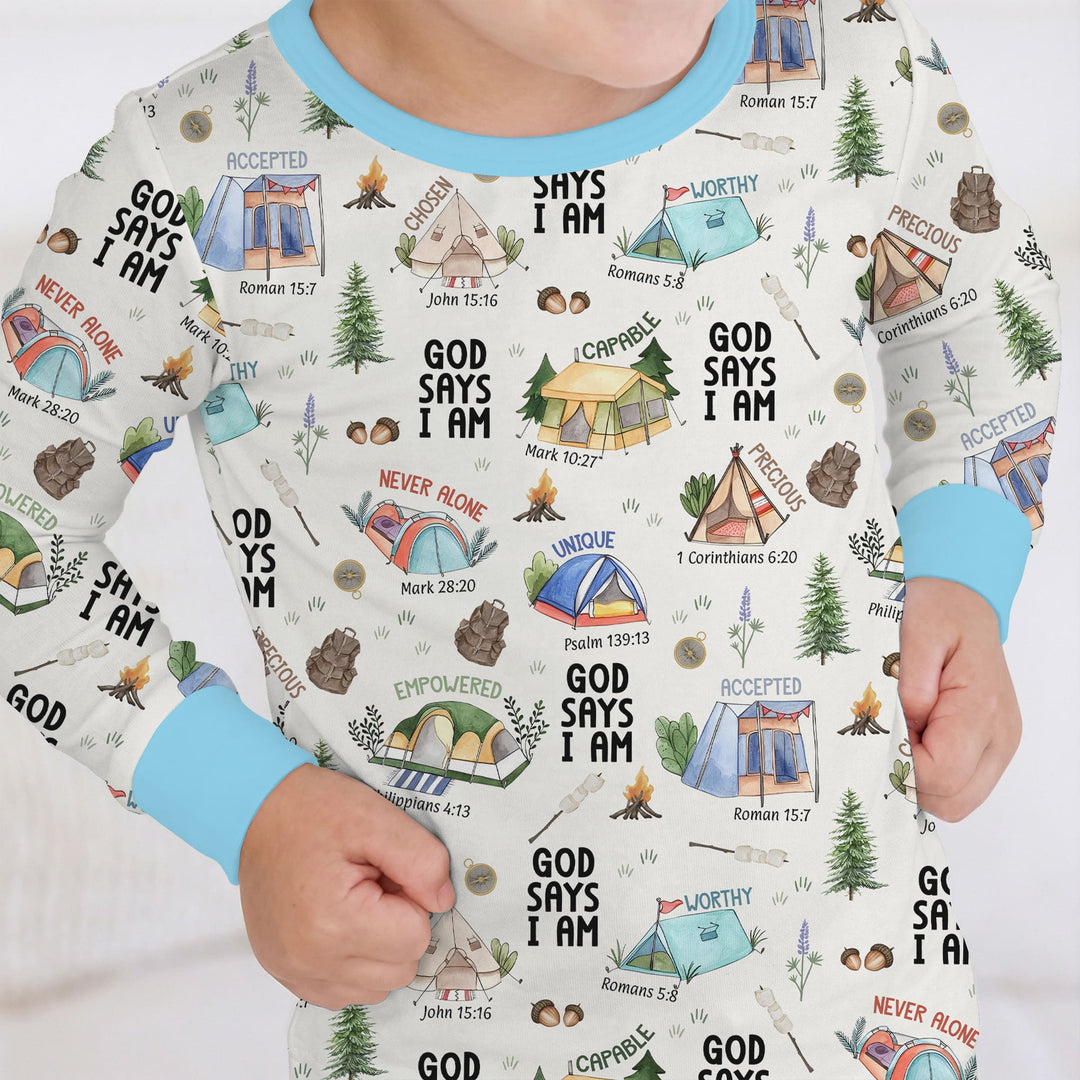 God Says I Am – Adventure Affirmations Two Piece Long Sleeve Pajama Set
