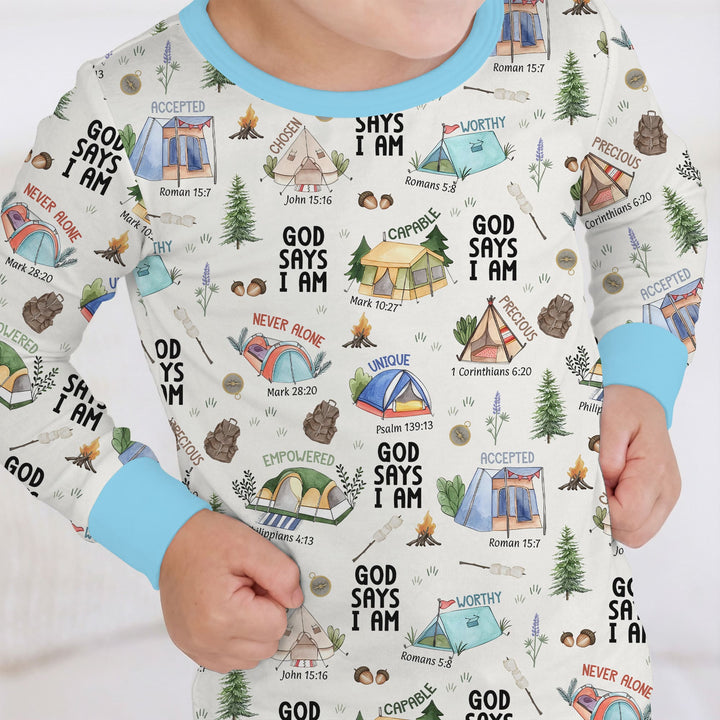 God Says I Am – Adventure Affirmations Two Piece Long Sleeve Pajama Set