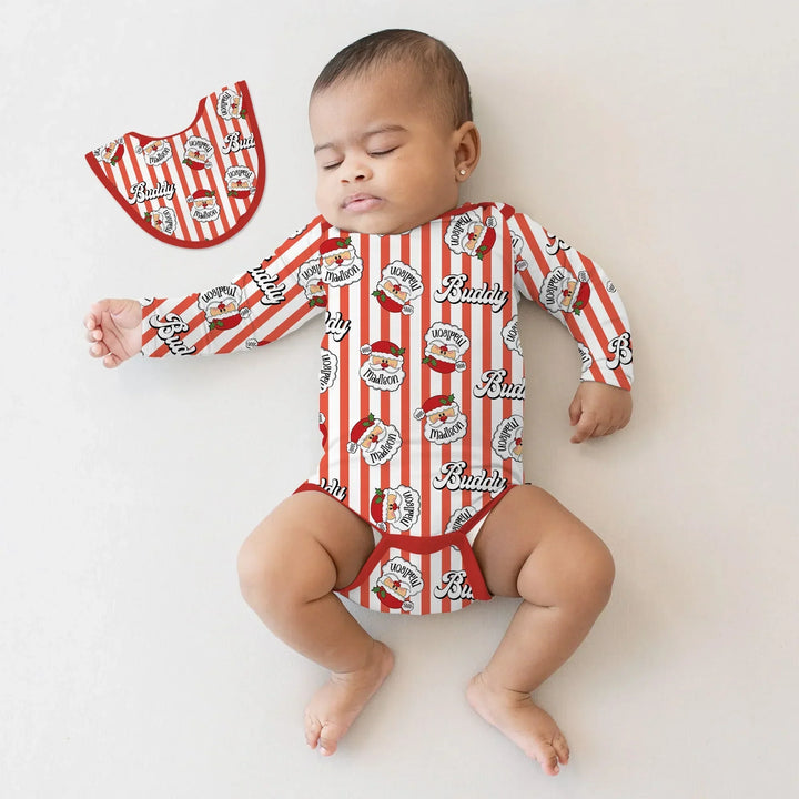 Christmas Santa Claus Custom Name Buddy Bodysuit