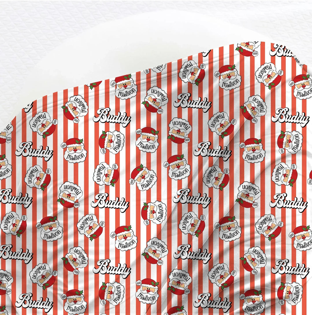 Christmas Santa Claus Custom Name Buddy Swaddle Blanket