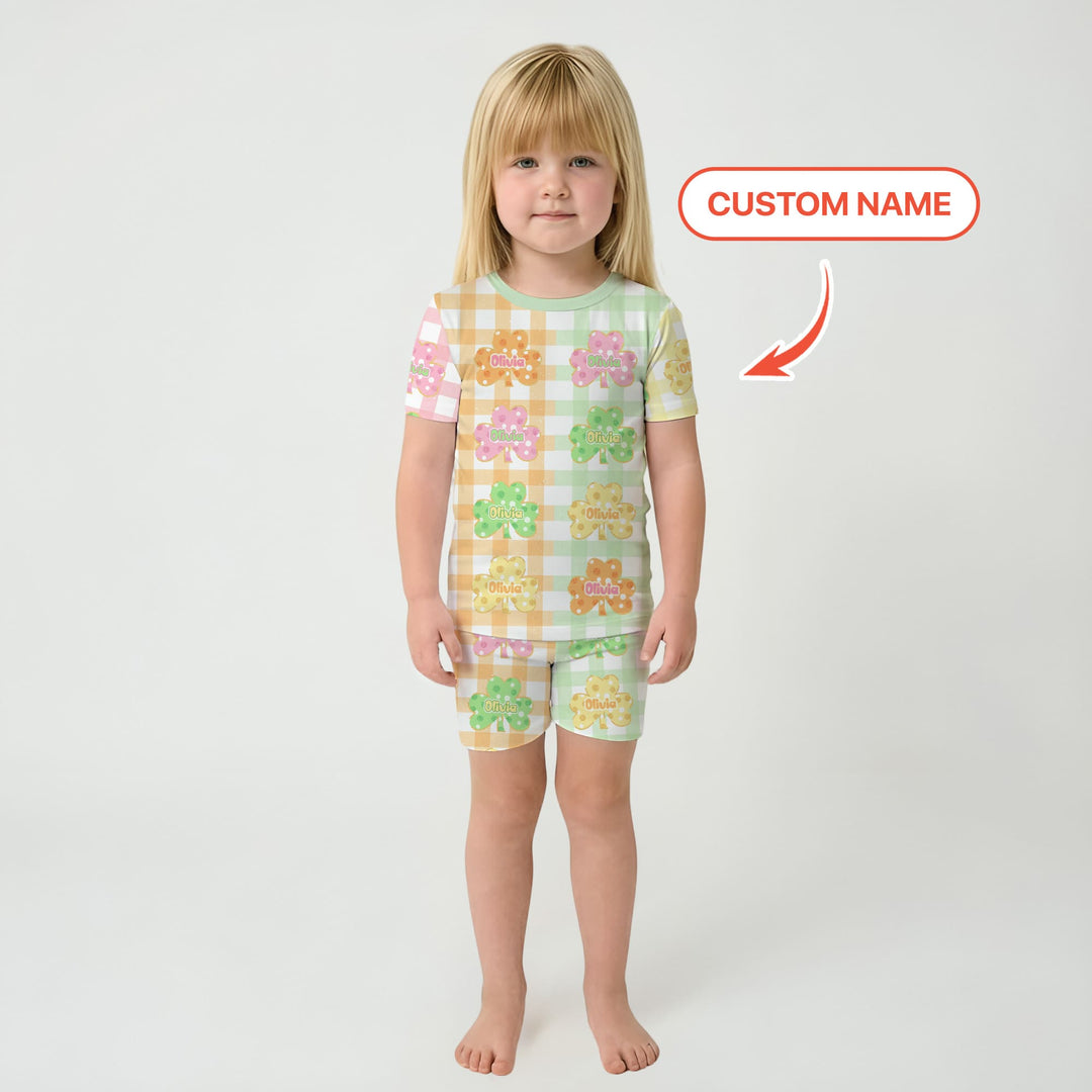 Zweiteiliges Pyjama-Set mit kurzen Ärmeln und Shorts im Sommer-Design