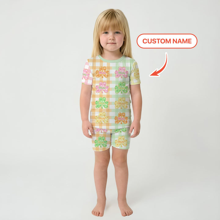 Zweiteiliges Pyjama-Set mit kurzen Ärmeln und Shorts im Sommer-Design