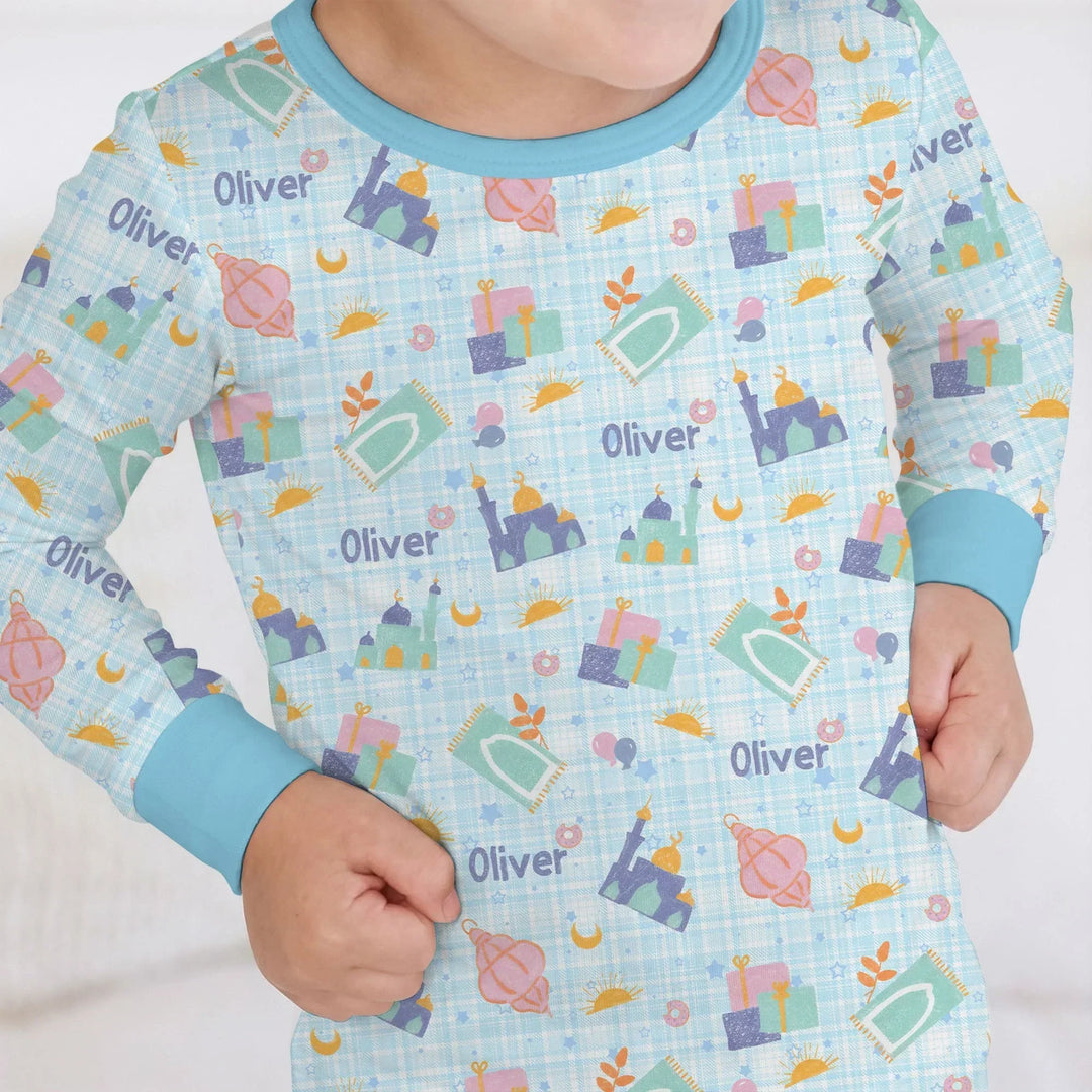 Zweiteiliges Langarm-Pyjama-Set mit Sommerfrüchten