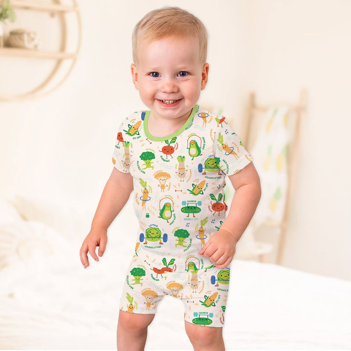 Template Zweiteiliges Pyjama-Set mit kurzen Ärmeln und Shorts