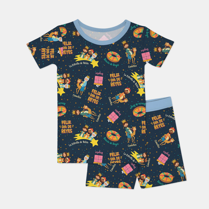 Feliz Dia de Reyes Two Piece Short Sleeve Shorts Pajama Set