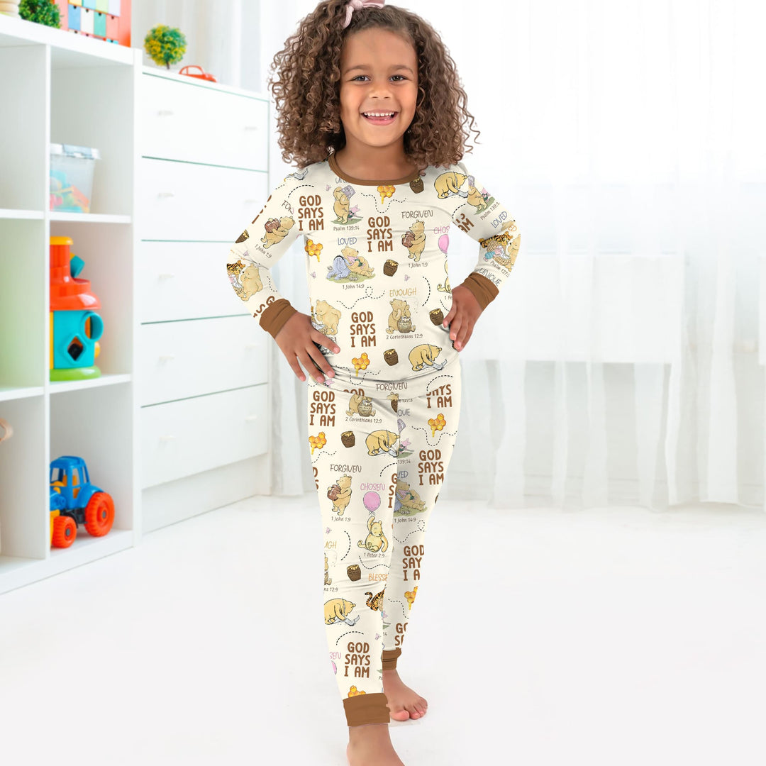 Zweiteiliges Langarm-Pyjama-Set mit Sommerfrüchten