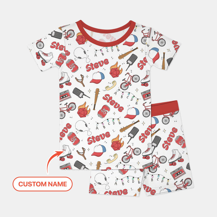 Custom Name Kids Adventure Two Piece Short Sleeve Shorts Pajama Set