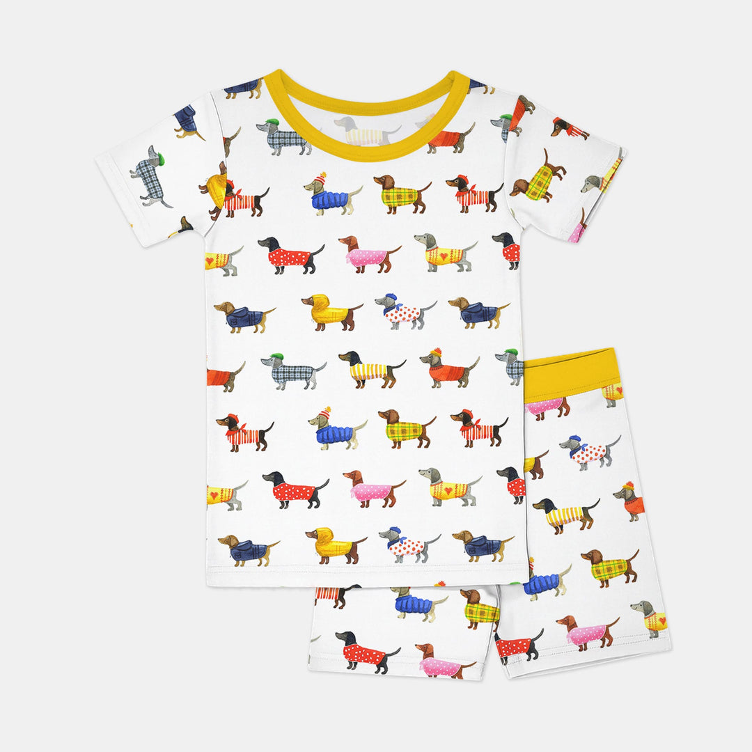 Dachshund Fashion Winnier Short Sleeve Shorts Pajama Set